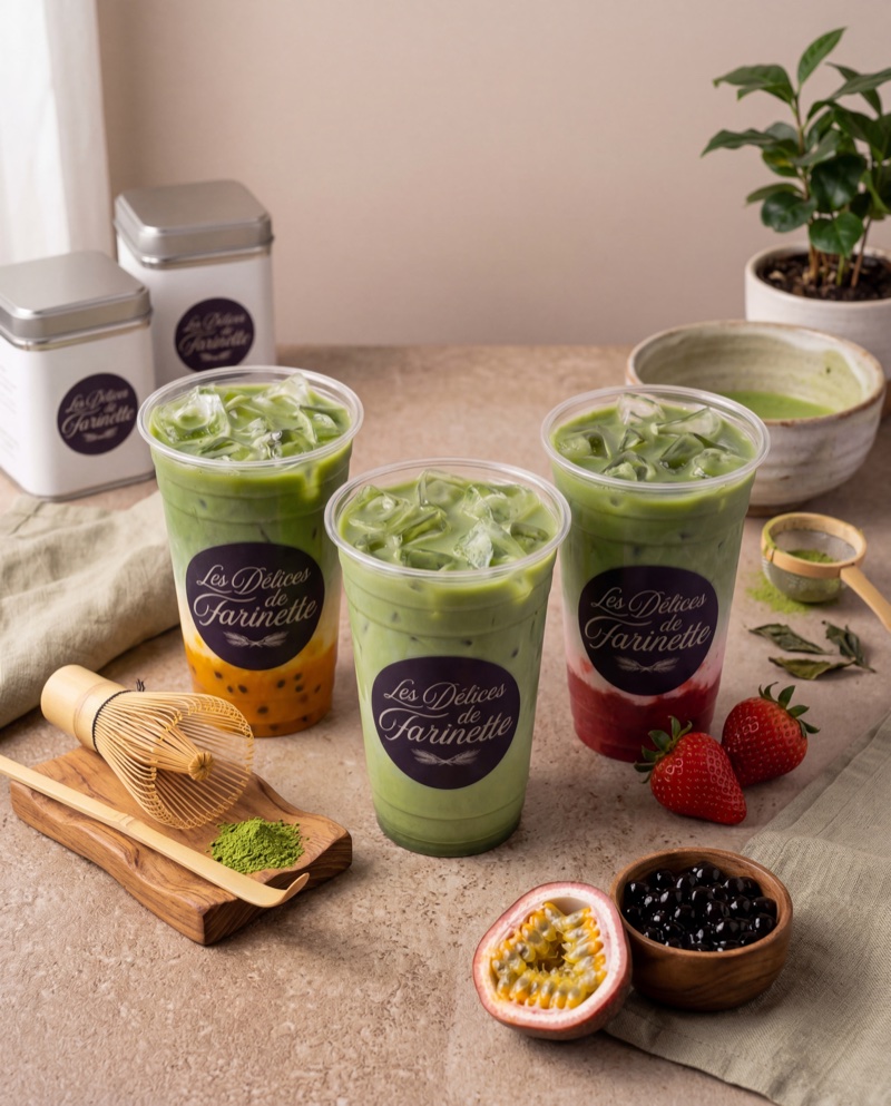 Boissons healthy matcha latte glacé — Les Délices de Farinette Vias Plage